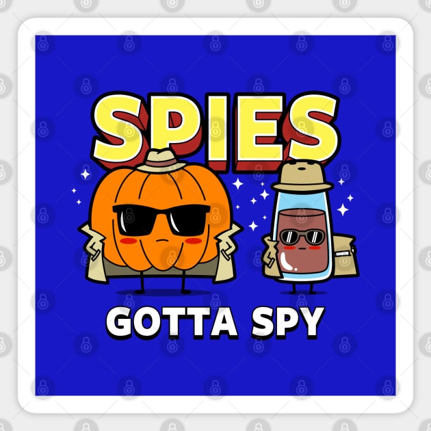 Funny Pumpkin Spice Cute Kawaii Spies Cartoon Funny Meme Magnet by BoggsNicolas